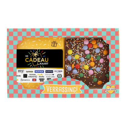 CadeaukaartKado® Cadeaukaart met rainbow chocobar