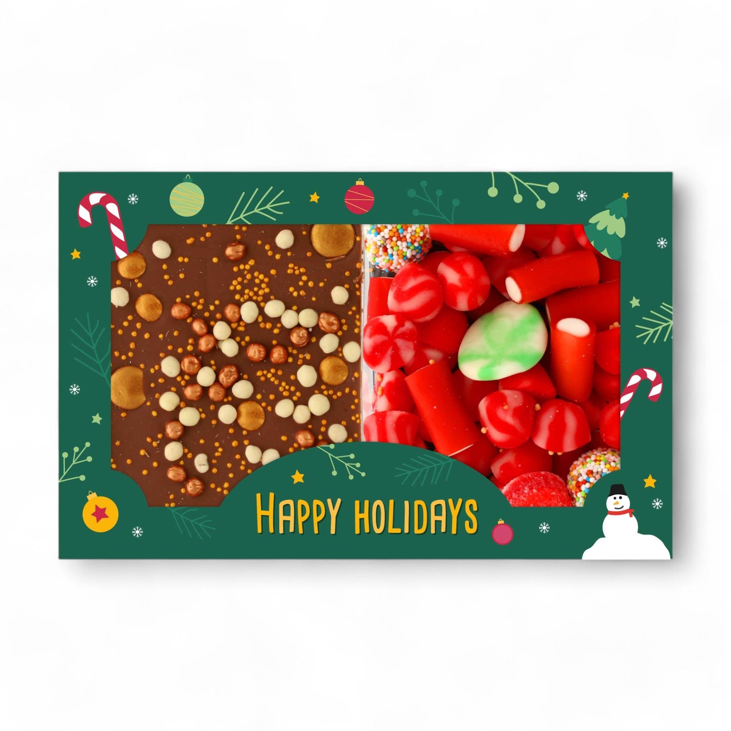 Cadeaupakketje | Choco bar goud en kerstsnoep