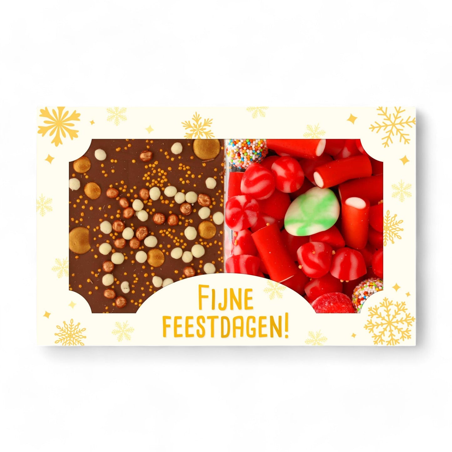 Cadeaupakketje | Choco bar goud en kerstsnoep