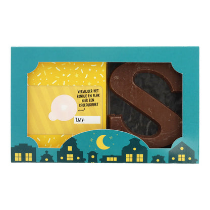 CadeaukaartKado® Chocoladeletter | eigen cadeaukaart toevoegen