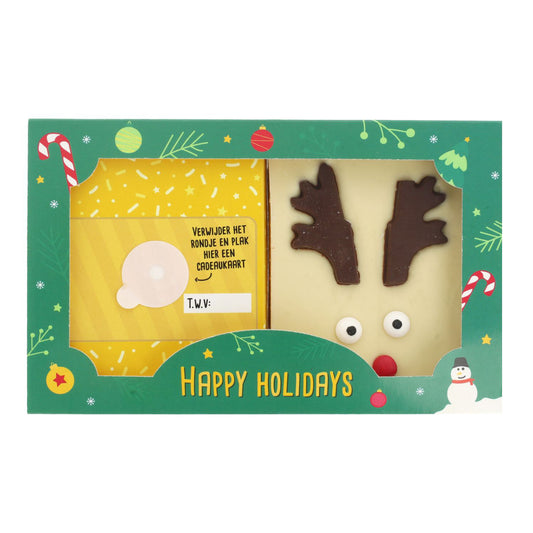 CadeaukaartKado® Rudolf chocobar | eigen cadeaukaart toevoegen